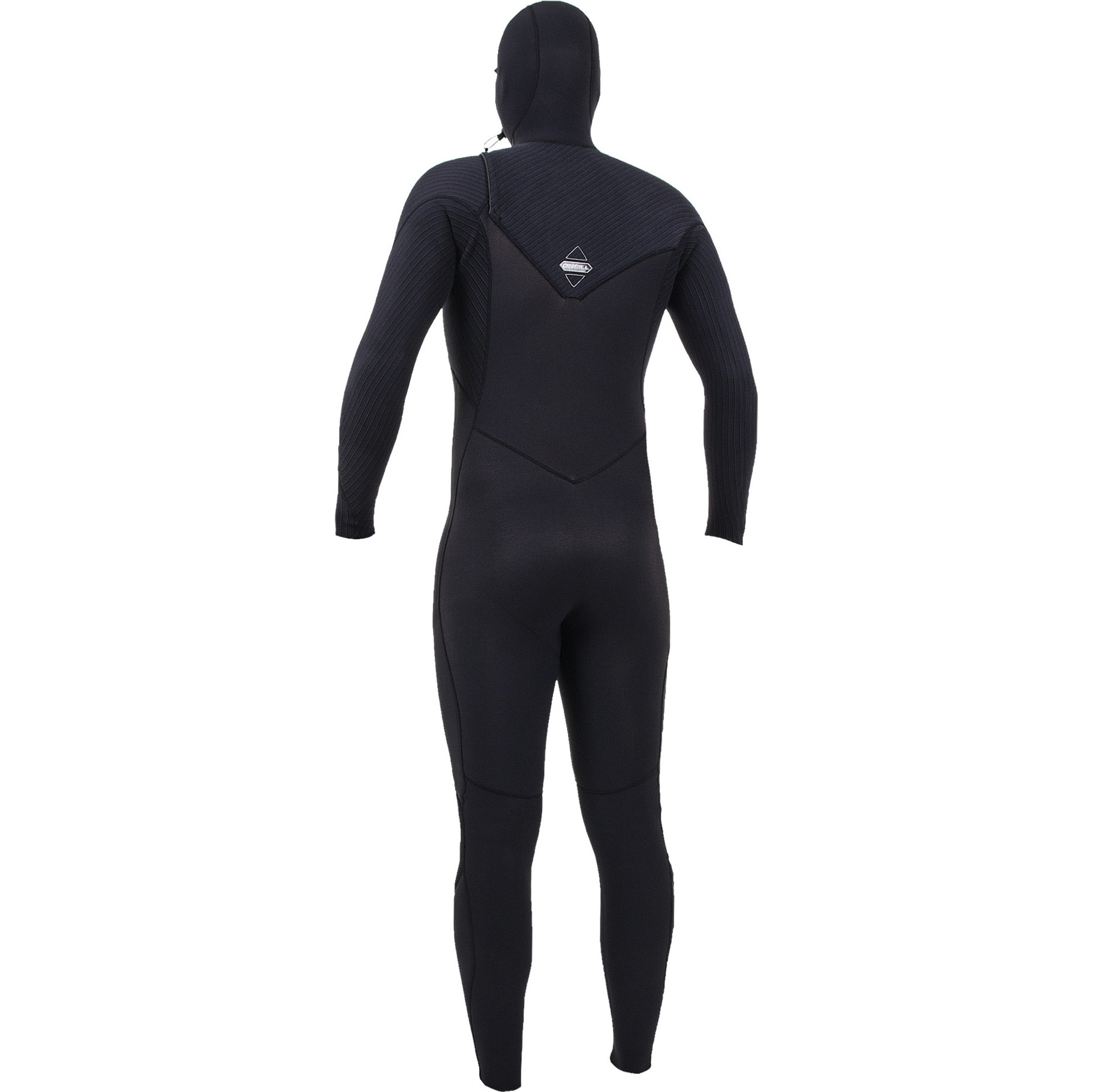 2025 O'Neill Da Uomo HyperFreak+ 4/3mm Chest Zip Con Cappuccio Muta 5346 - Black